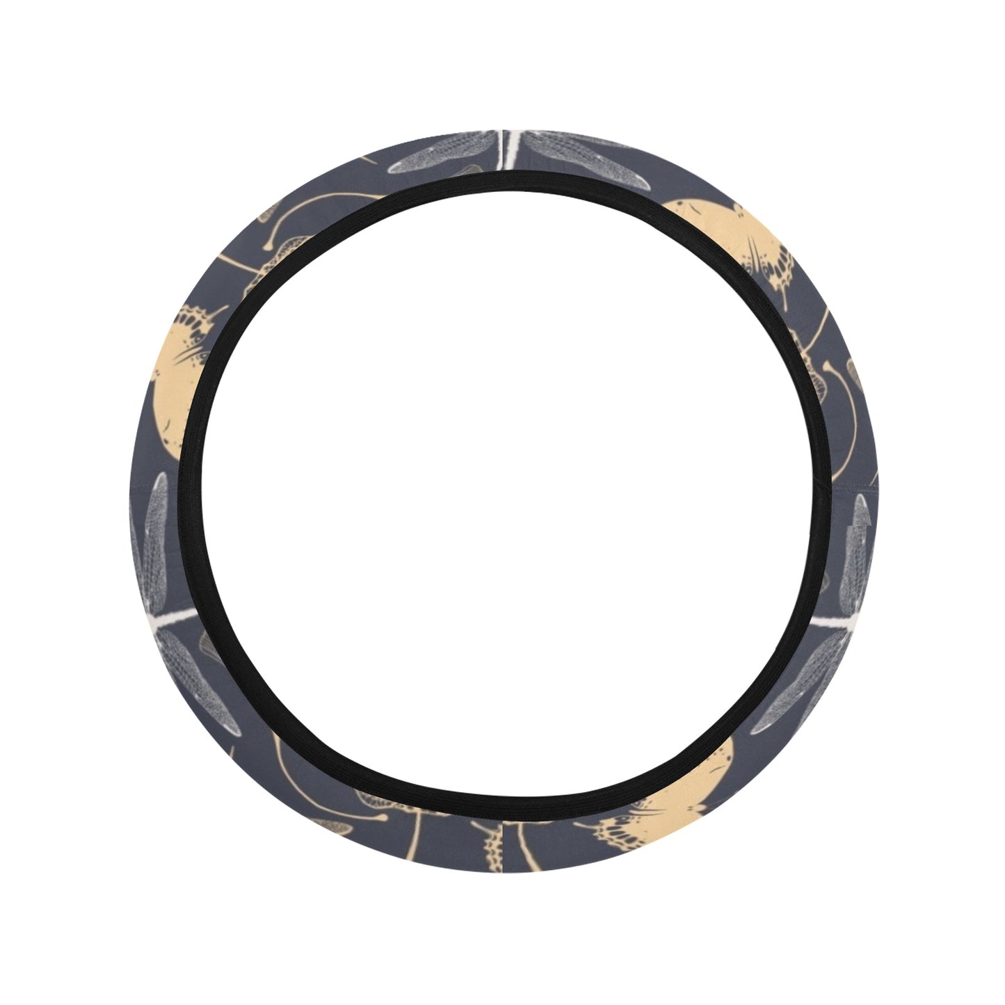 Dragonfly Print Design LKS404 Steering Wheel Cover with Elastic Edge