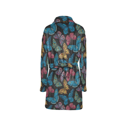 Butterfly Mandala Style Women's Fleece Robe