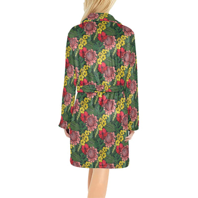 Summer Floral Print Design LKS305 Women's Fleece Robe