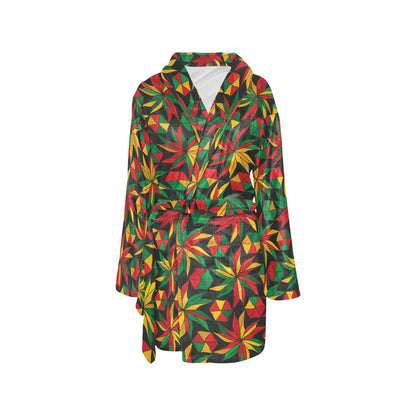Rastafarian Pattern Print Design A03 Women's Fleece Robe