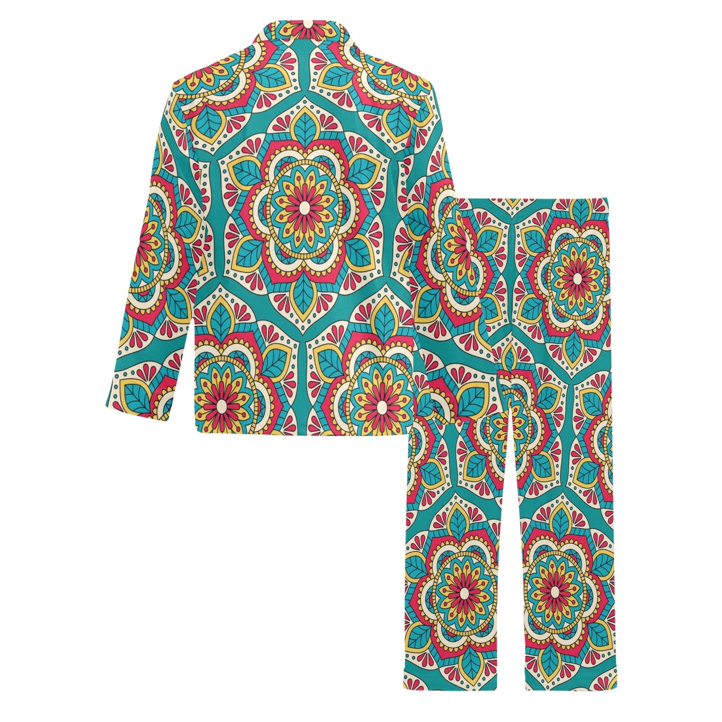 Mandala Pattern Print Design 03 Men's Long Pajama Set