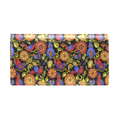 Steampunk Bird Design Themed Print Women's Trifold Wallet