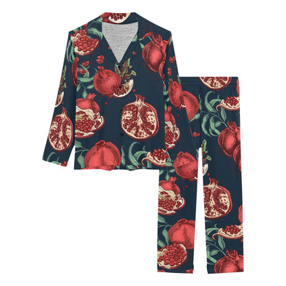Pomegranate Pattern Print Design PG04 Women's Long Pajama Set