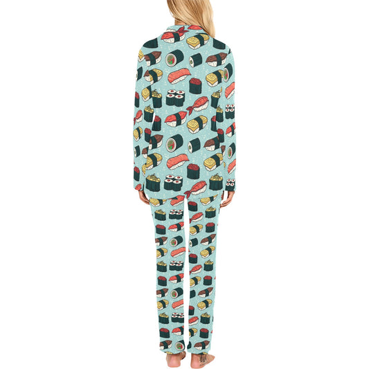 Sushi Pattern Design Women's Long Pajama Set