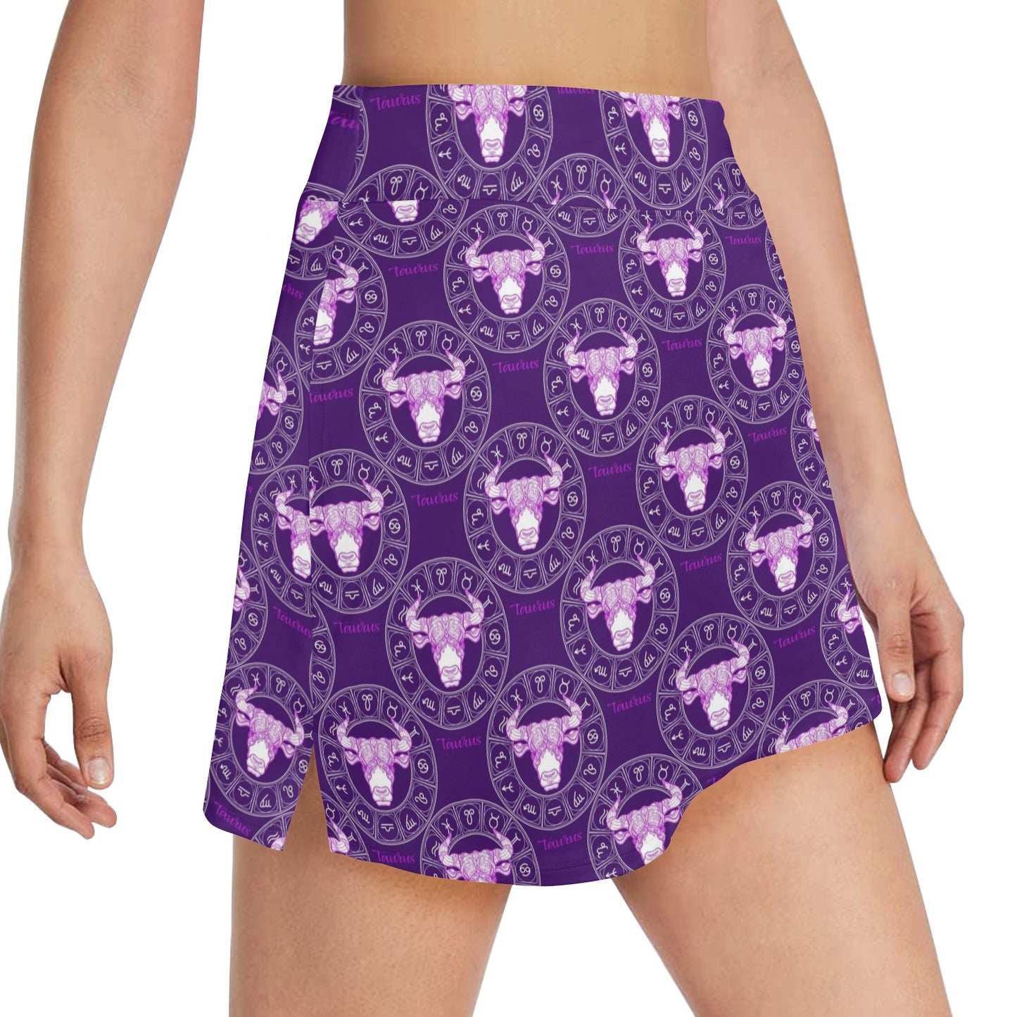 Taurus Print Design LKS303 17" Golf & Pickleball Skort with Pockets
