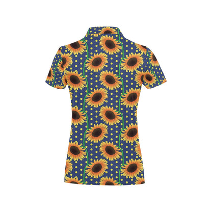 Sunflower Pattern Print Design SF03 Women's Polo Shirt