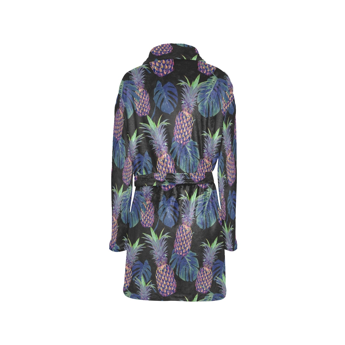 Pineapple Pattern Print Design PP04 Women's Fleece Robe
