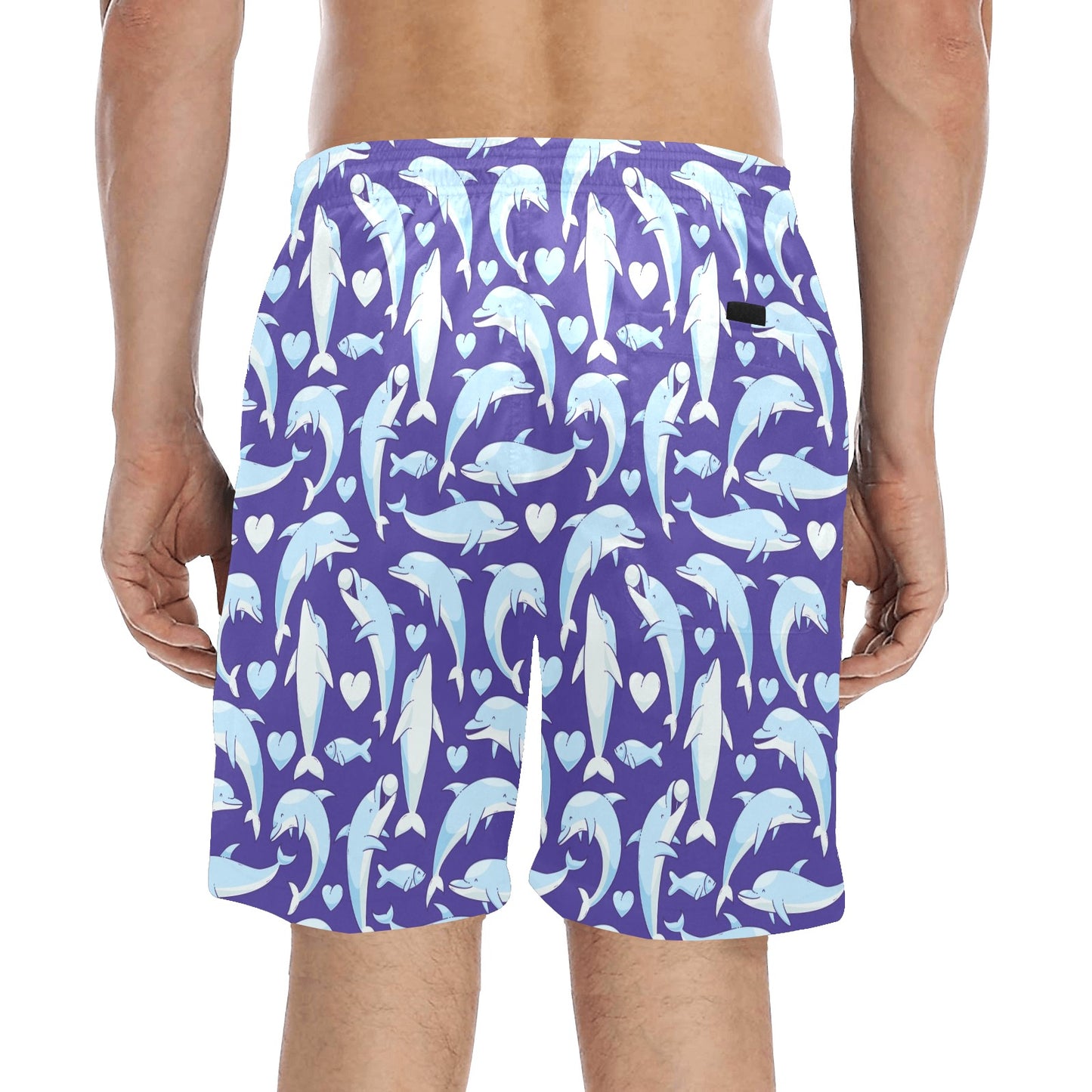 Dolphin Smile Print Pattern Men's Swim Trunks Beach Shorts