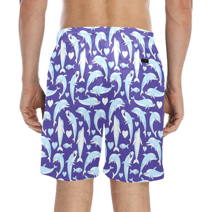 Dolphin Smile Print Pattern Men's Swim Trunks Beach Shorts