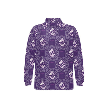 Pisces Pattern Print Design A02 Long Sleeve Polo Shirt For Men's