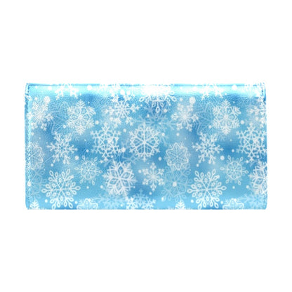 Snowflake Blue Print Design LKS301 Women's Trifold Wallet