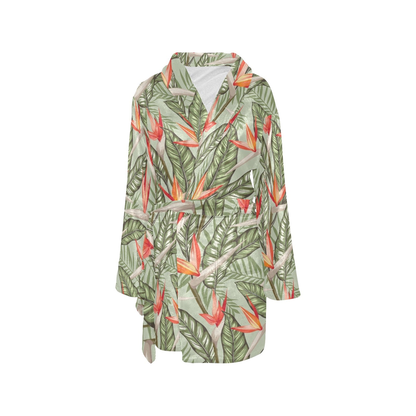 Bird Of Paradise Pattern Print Design BOP08 Women's Fleece Robe
