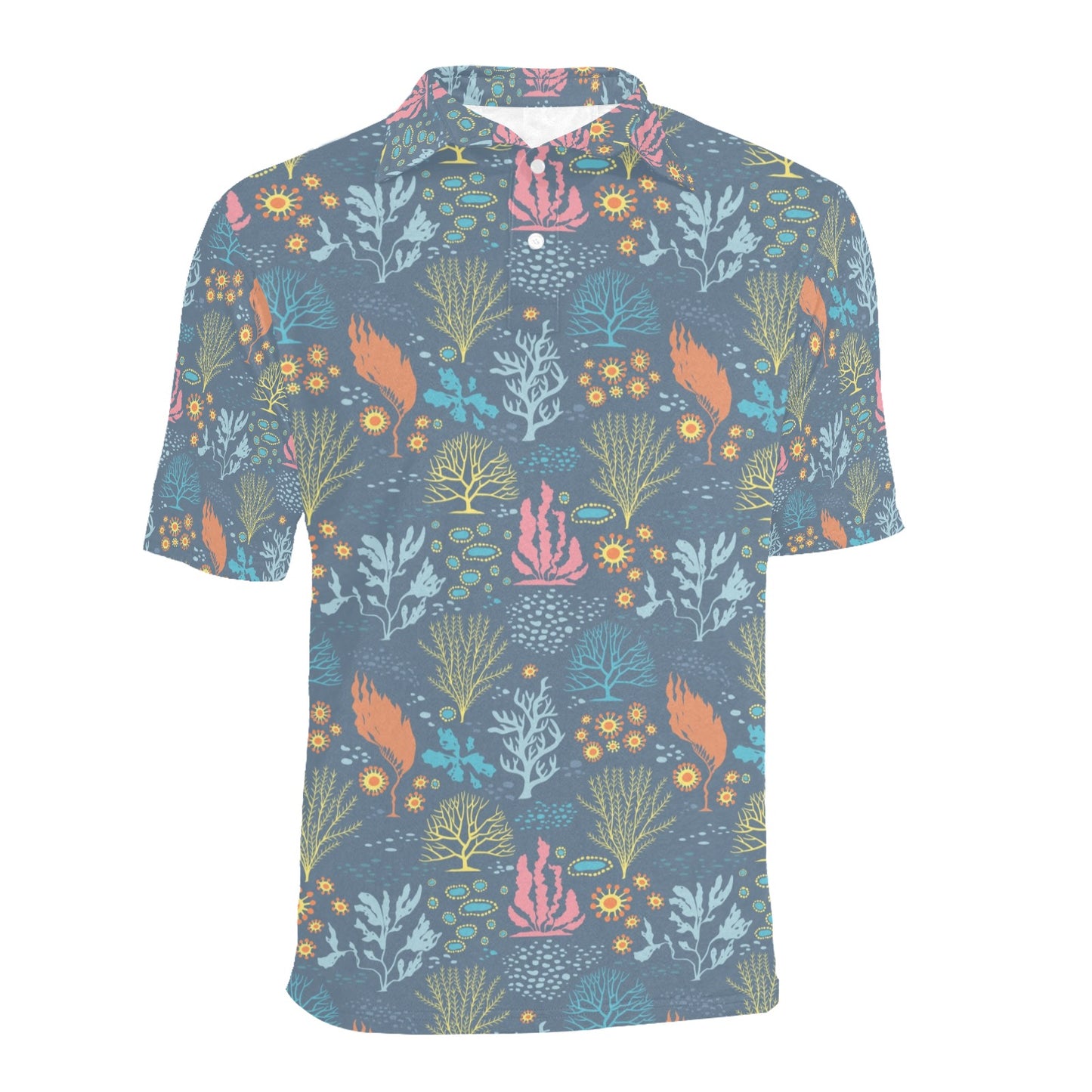 Seaweed Print Design LKS304 Men Polo Shirt