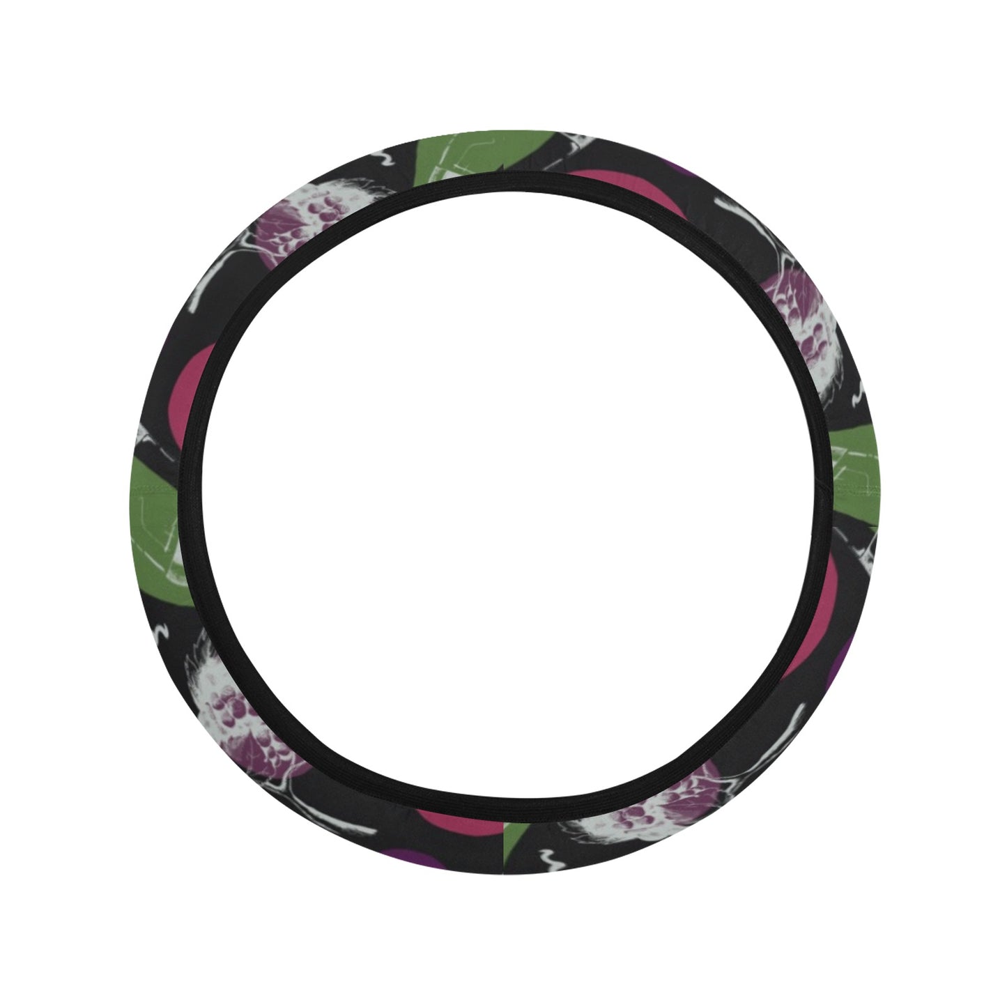 Wine Print Design LKS307 Steering Wheel Cover with Elastic Edge