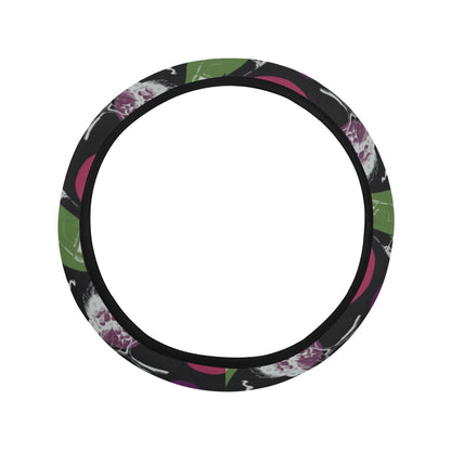 Wine Print Design LKS307 Steering Wheel Cover with Elastic Edge