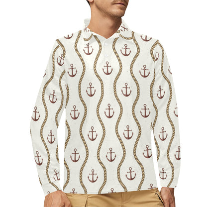 Anchor Classic Long Sleeve Polo Shirt For Men's