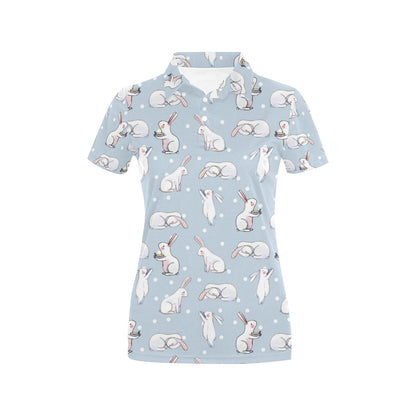 Rabbit Pattern Print Design RB06 Women's Polo Shirt