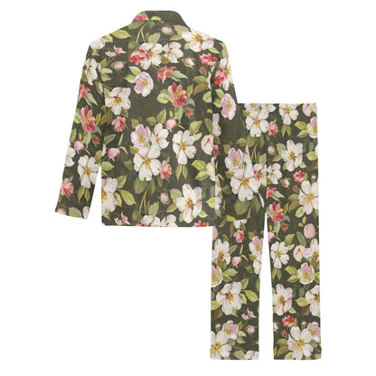 Apple blossom Pattern Print Design AB01 Men's Long Pajama Set