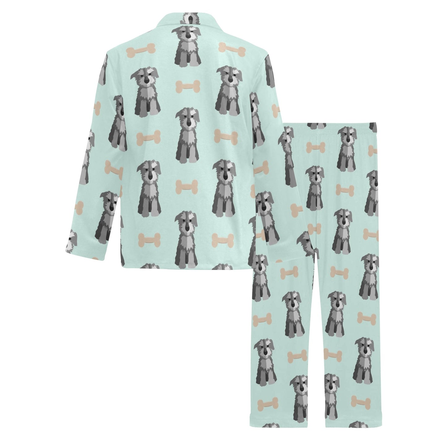 Schnauzers Pattern Print Design A03 Men's Long Pajama Set