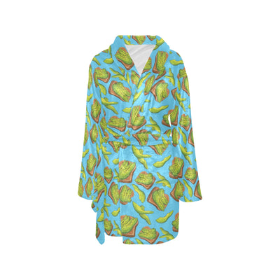 Sandwich Avocado Print Design LKS306 Women's Fleece Robe