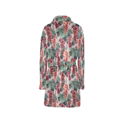 Grape Pattern Print Design GP01 Women's Fleece Robe