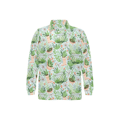 Gardening Pattern Print Design G04 Long Sleeve Polo Shirt For Men's
