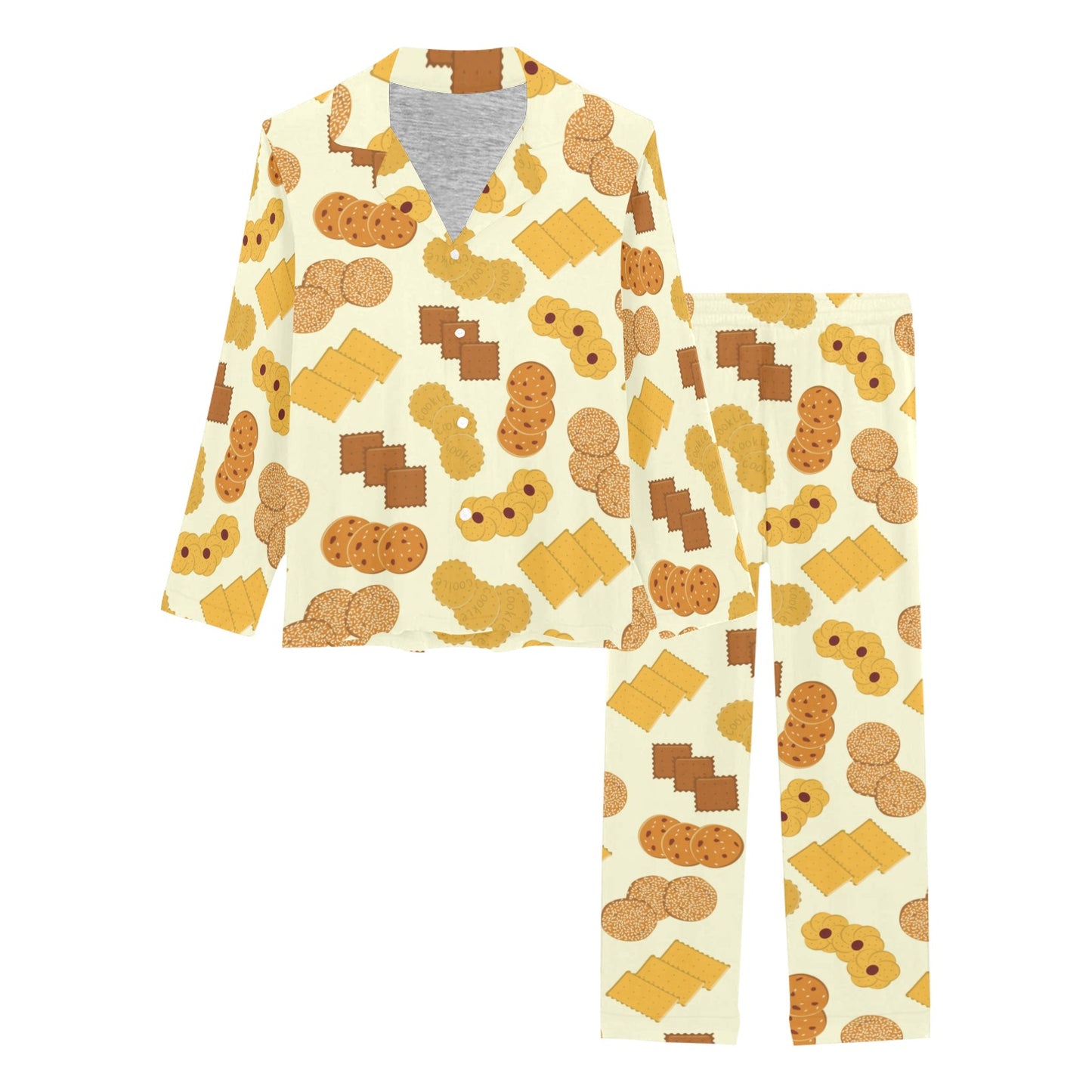 Cookie Pattern Print Design 06 Women's Long Pajama Set