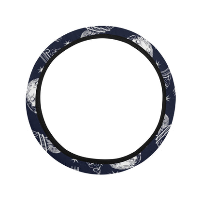 Space Rocket Print Design LKS301 Steering Wheel Cover with Elastic Edge
