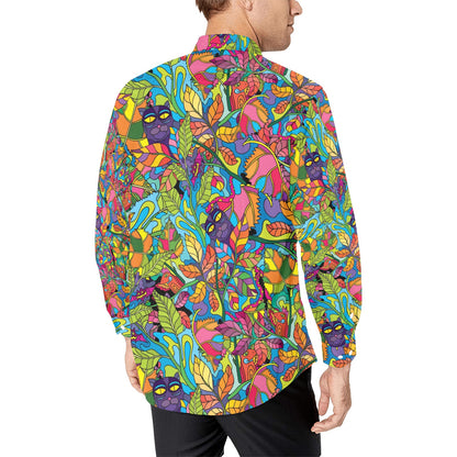 Trippy Print Design LKS301 Men's Long Sleeve Dress Shirt