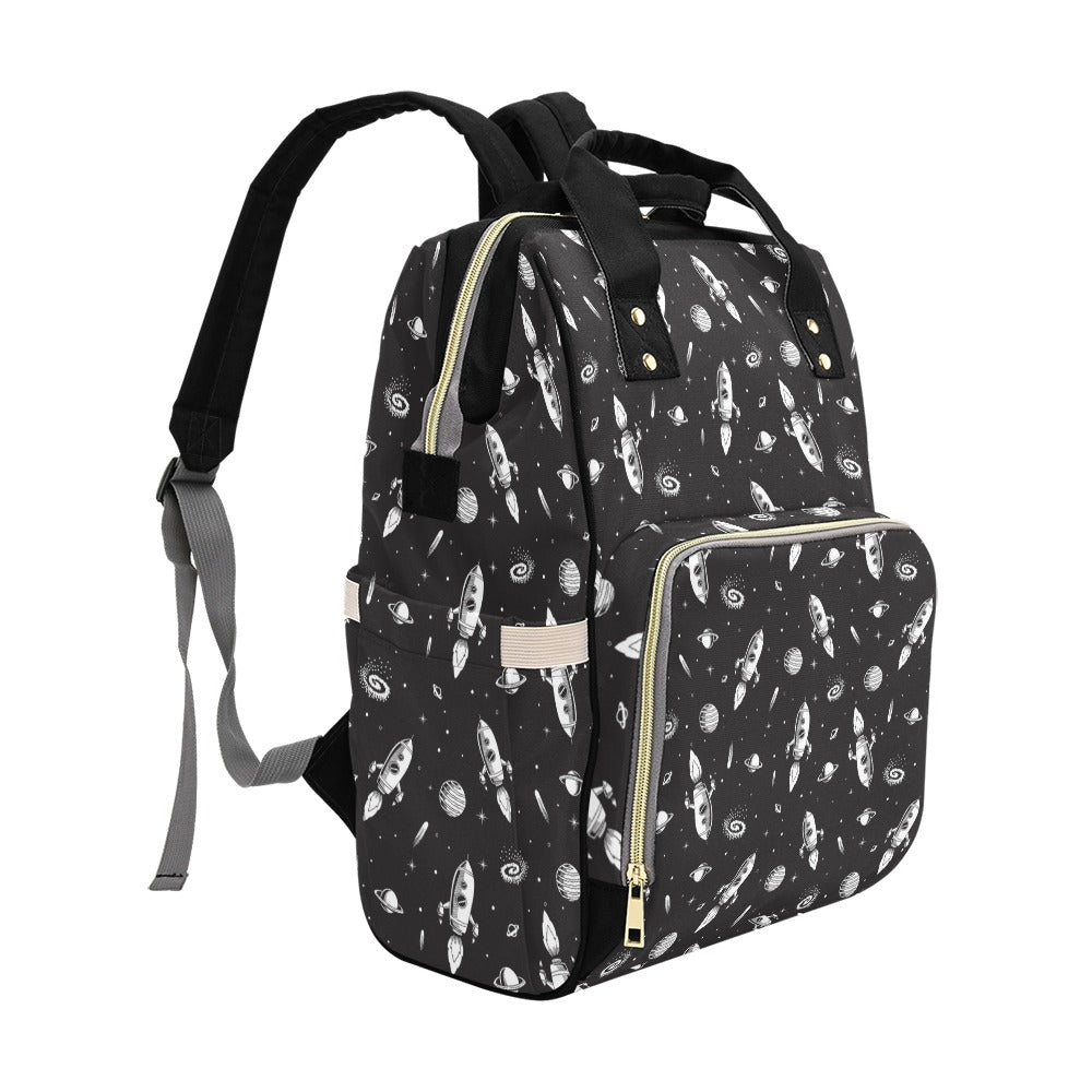Space Rocket Print Design LKS303 Diaper Bag Backpack