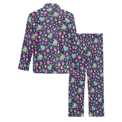 Crochet Pattern Print Design 02 Men's Long Pajama Set