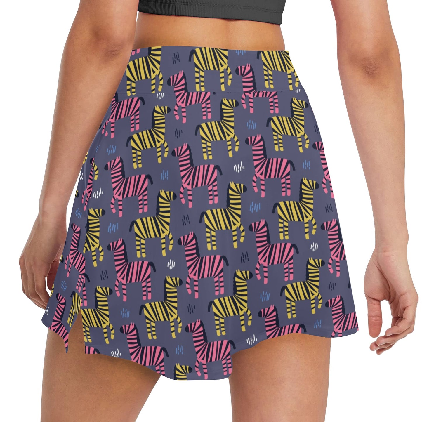 Zebra Print Design LKS303 17" Golf & Pickleball Skort with Pockets