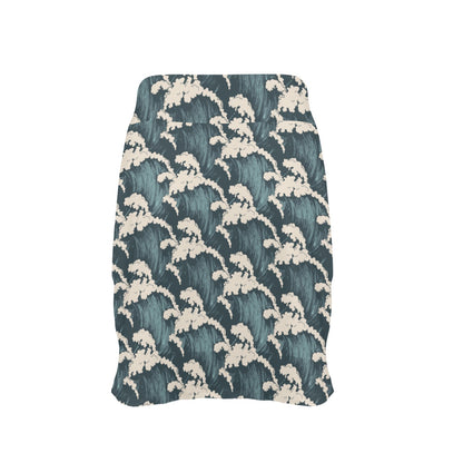 Wave Art Print 17" Golf & Pickleball Skort with Pockets