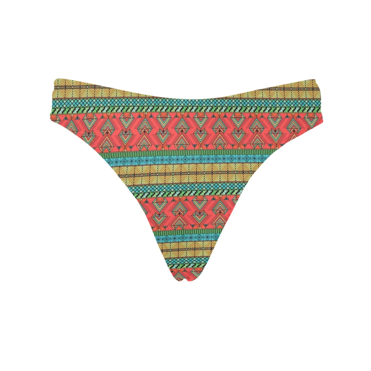African Colorful Zigzag Print Pattern Women's Thongs