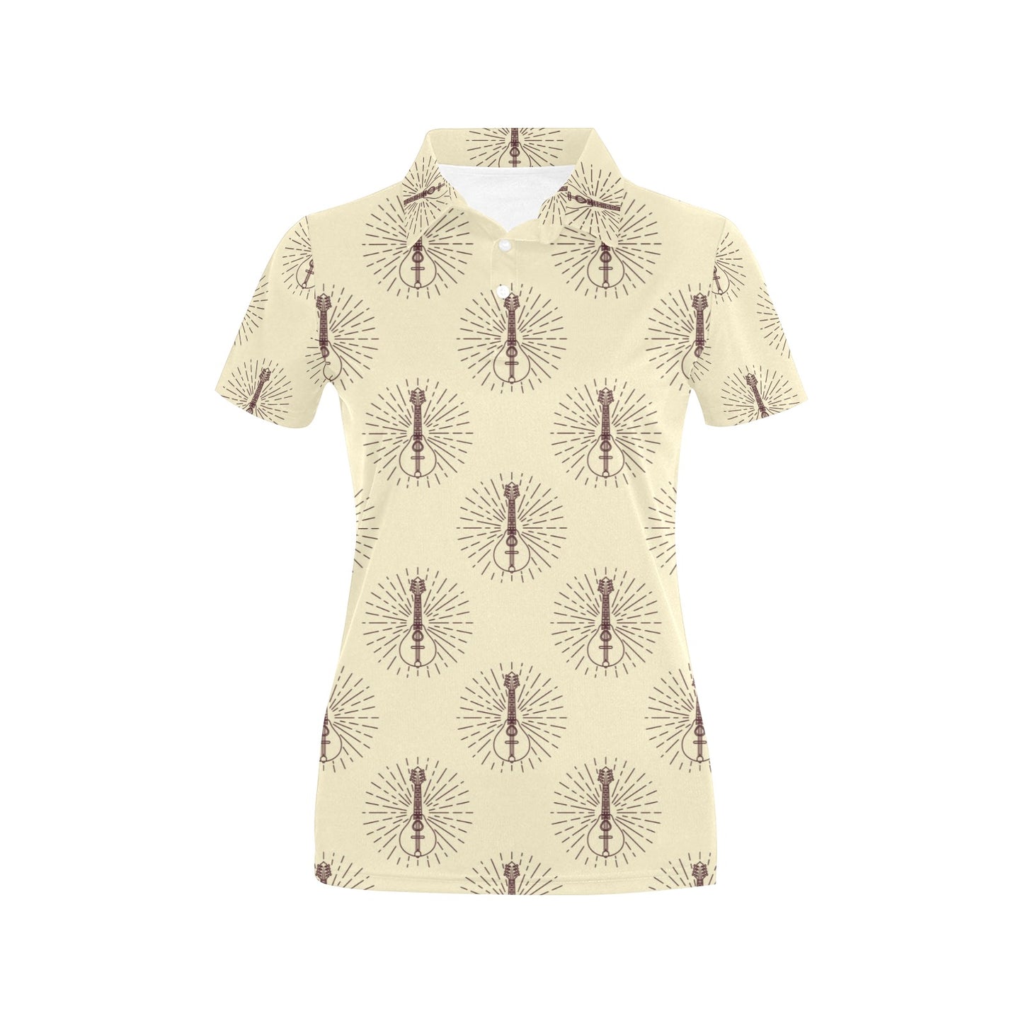Mandolin Pattern Print Design 02 Women's Polo Shirt