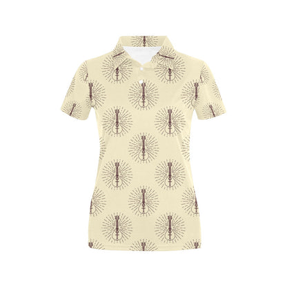 Mandolin Pattern Print Design 02 Women's Polo Shirt
