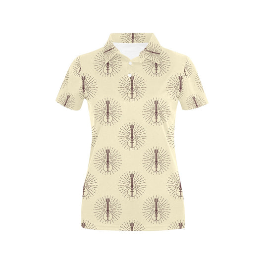 Mandolin Pattern Print Design 02 Women's Polo Shirt