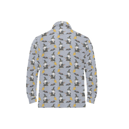 Witch Print Design LKS307 Long Sleeve Polo Shirt For Men's