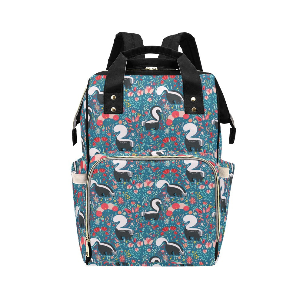Skunk Print Design LKS302 Diaper Bag Backpack
