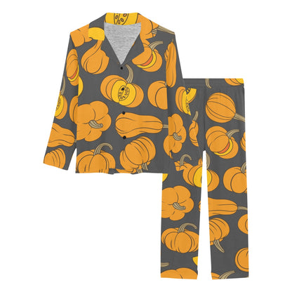 Pumpkin Pattern Print Design A03 Women's Long Pajama Set