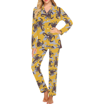 Scorpion Pattern Print Design 01 Women's Long Pajama Set