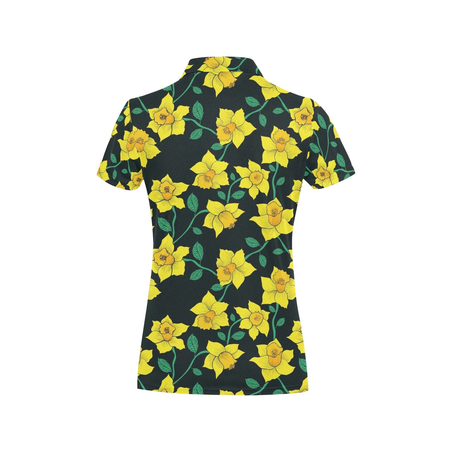 Daffodils Pattern Print Design DF03 Women's Polo Shirt