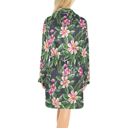 Summer Floral Pattern Print Design SF010 Women's Fleece Robe