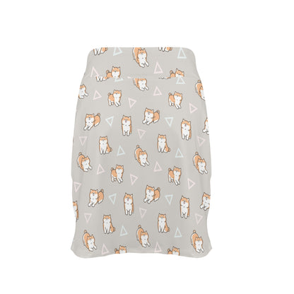 Shiba Inu Print Design LKS307 17" Golf & Pickleball Skort with Pockets