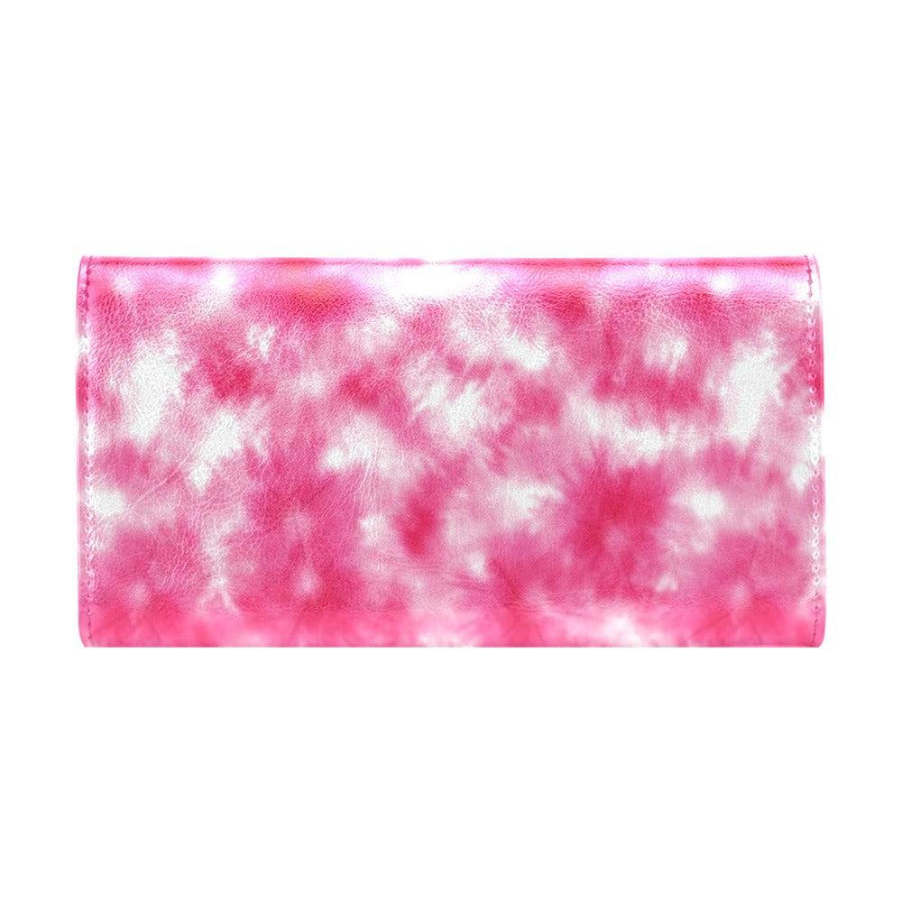 Tie Dye Pink Print Design LKS304 Women's Trifold Wallet