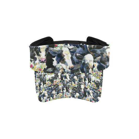 Cow Watercolor Print Pattern Unisex Sun Visor