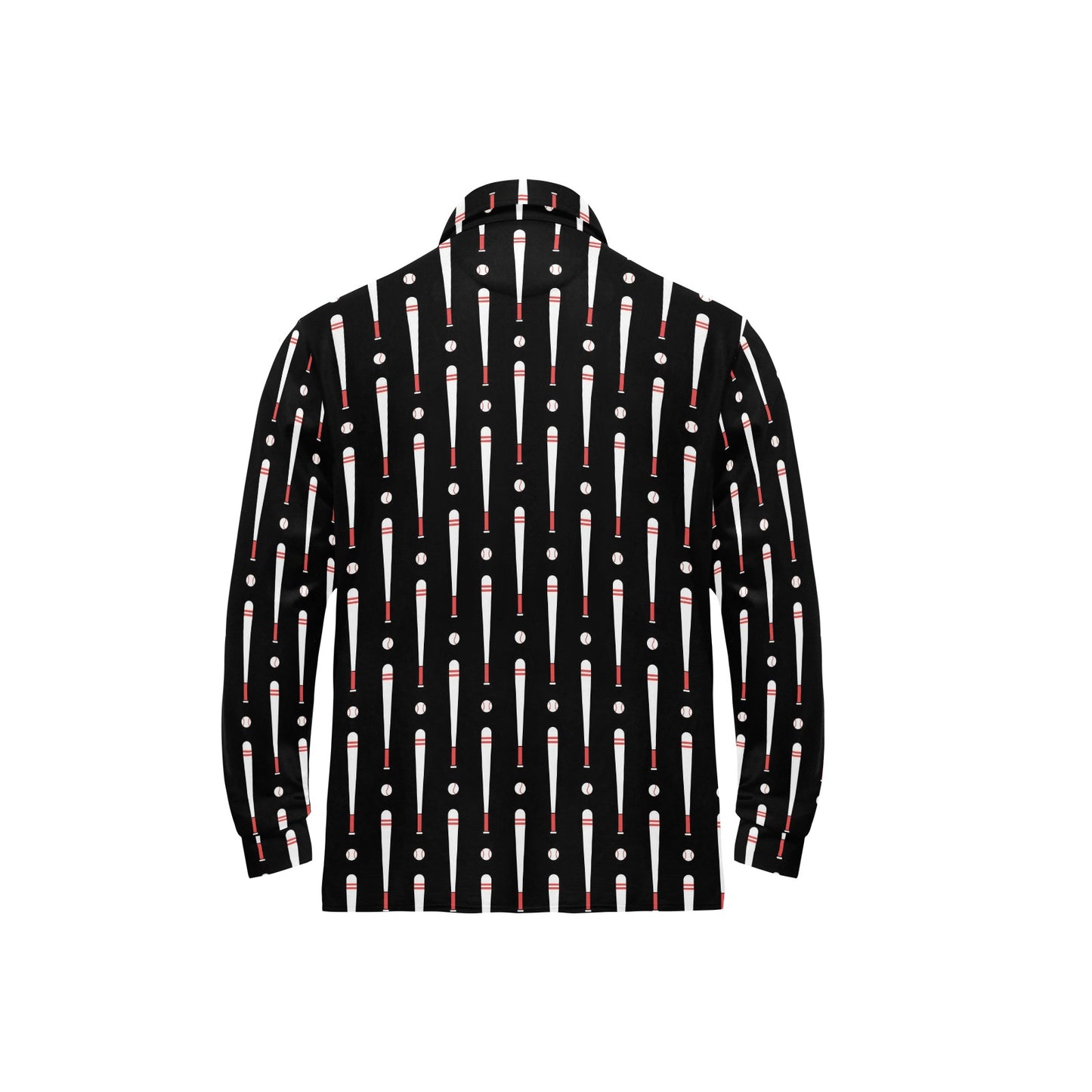 Baseball Pattern Print Design 03 Long Sleeve Polo Shirt For Men's