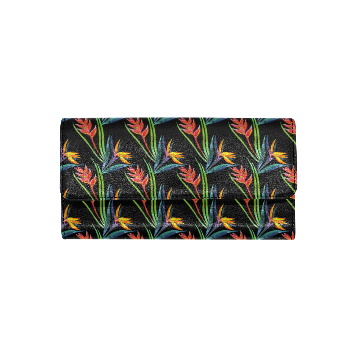 Heliconia Pattern Print Design HL04 Women's Trifold Wallet
