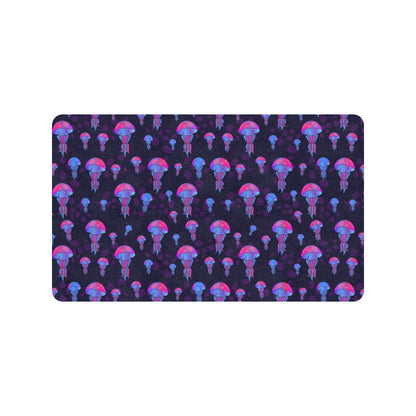 Jellyfish Neon Print Rubber Doormat
