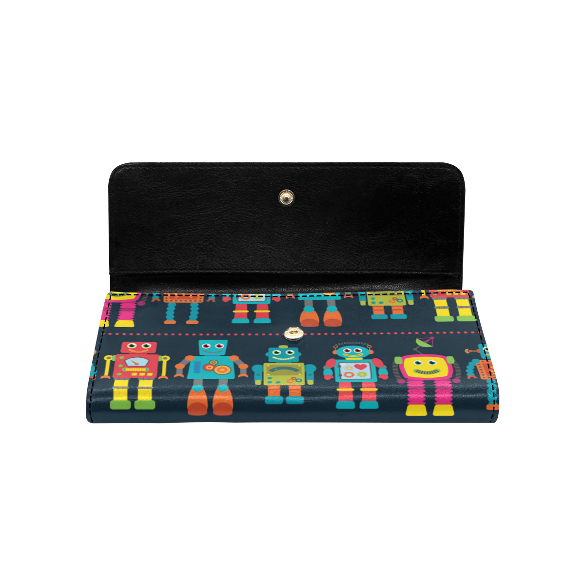 Robot Pattern Print Design A01 Women's Trifold Wallet